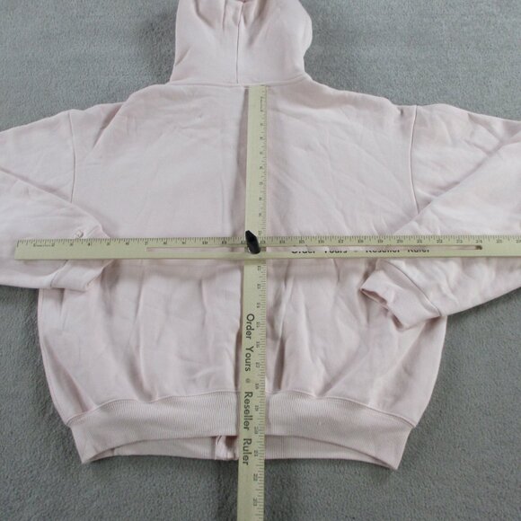 SKIMS Cotton Fleece Classic Zip Up Hoodie Womens Small Barely Pink Sweater NWT - Picture 6 of 10